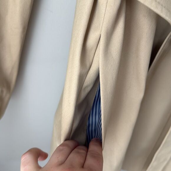 J. Crew Cotton Women's Classic Belted Twill Light Khaki Trench Coat - Picture 5 of 13